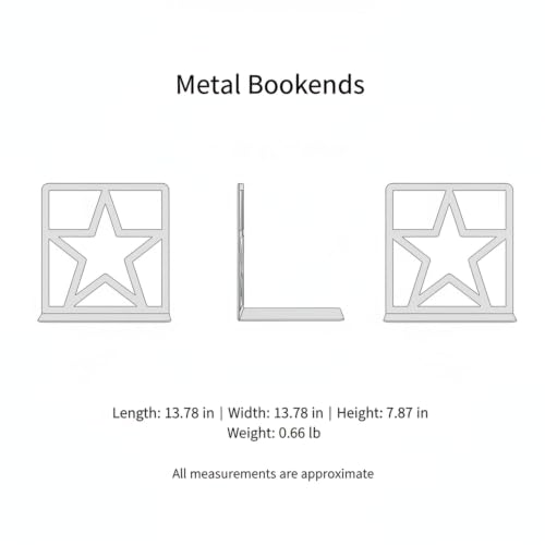 13.8 x 7.9 Inch Metal Bookends, Geometric Frame Desk Organizer for Books and Files, Modern Office Shelf Decor, Pair