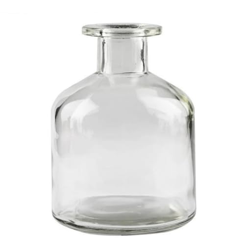Glass Bud Vase Empty Glass Diffuser Bottles Refillable Aromatherapy Jars Small Vases for Flowers Vases Centerpiece for Wedding Home Essential Oils Office Table Decor (Clear) - color: Clear