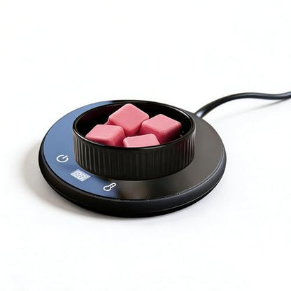 Electric Wax Melt Warmer with Timer, 3-in-1 Candle Warmer, Black | Wax warmer with 3 heat settings, 8-hour auto shut off, removable ceramic dish for wax cubes, jar candles and essential oils
