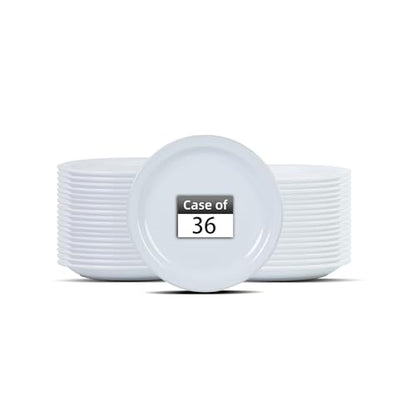 Stoneware Narrow Rim Commercial Grade Dinnerware, Bright White, Plate 6.5, Case of 36 - color: Bright White, size: Plate 6.5"