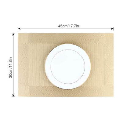 DACHUI Placemats Set of 8, Stylish Woven Place Mats, Washable & Durable - color: Gold, size: 8PCS