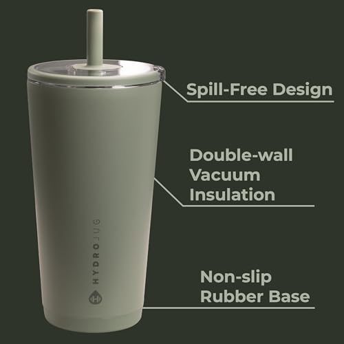 HydroJug Everyday Tumbler 20 oz, Ceramic-Lined Straw Cup, Courtyard - color: Courtyard, size: 20 Ounces