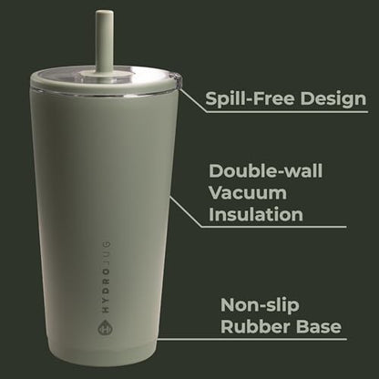 HydroJug Everyday Tumbler 20 oz, Ceramic-Lined Straw Cup, Courtyard - color: Courtyard, size: 20 Ounces