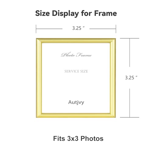 3x3 Picture Frame 2-Pack Gold Thin Metal HD Glass Wall/Table | Modern Simple Thin Aluminum Metal, Soft Velvet Backing, HD Real Glass, Photo Frame Tabletop and Wall Display - color: Gold-Bronze, size: 3x3