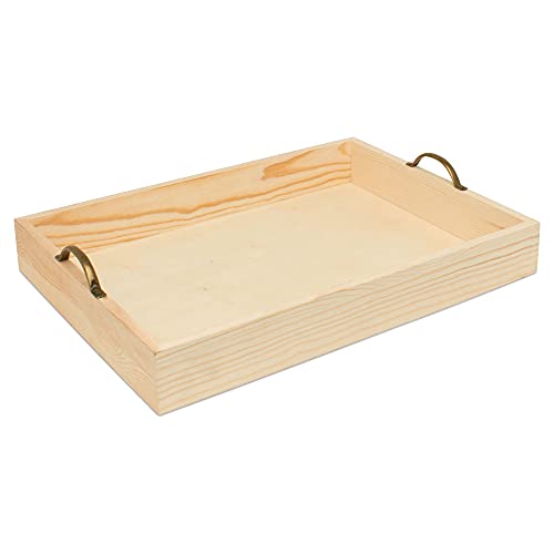 Unfinished Wood Nesting Serving Trays with Handles, 5 Sets of 3, Play Tray for Crafting, Resin, Organizing, & DIY Décor, by Woodpeckers - size: 5 sets