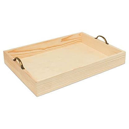 Unfinished Wood Nesting Serving Trays with Handles, 5 Sets of 3, Play Tray for Crafting, Resin, Organizing, & DIY Décor, by Woodpeckers - size: 5 sets