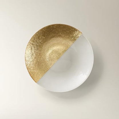 Gemini Salad Plate in White and Gold - Set of 4 - color: White