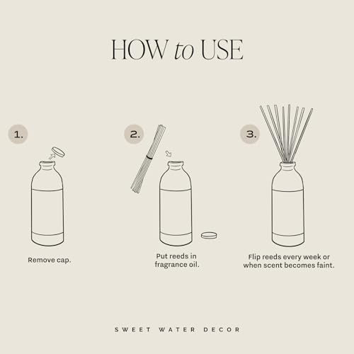 Sweet Water Decor Calm and Comfort Reed Diffuser Set | Mandarin, Ginger, Jasmine, White Tea Spa Scented Diffusers | Air Freshener | Housewarming Gift | Aromatic Stress Relief - style: Calm & Comfort