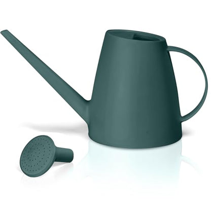 Pro Grip Plastic Watering Can - for Indoor and Outdoor House Plant Garden - with Long Spout - 1/2 Gallon - Blackish Green - color: Blackish Green