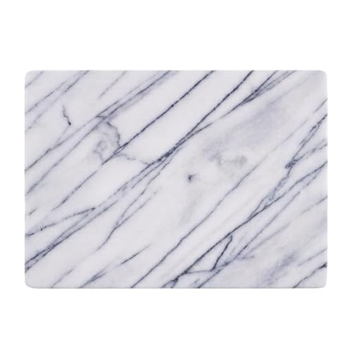 JEmarble Pastry Board 12x16 inch with Non-Slip Rubber Feets for Stability Perfect for Keep the Dough Cool and Chocolate Tempering(Premium Quality) White - size: 16"L x 12"W