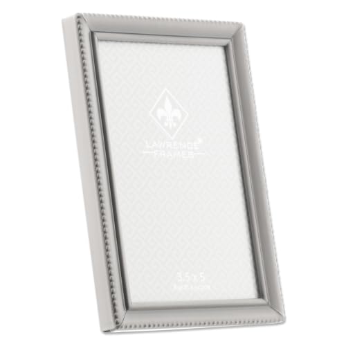 Lawrence Frames Bead Border Design, 3.5x5, Pewter - color: Pewter, size: 3.5x5