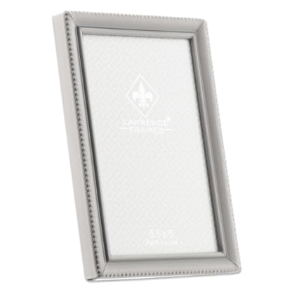 Lawrence Frames Bead Border Design, 3.5x5, Pewter - color: Pewter, size: 3.5x5