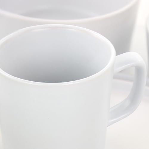 Elama Luxmatte Modern and Contemporary Stoneware Dinnerware Set in Matte, Service for 4 (16, White) - color: White