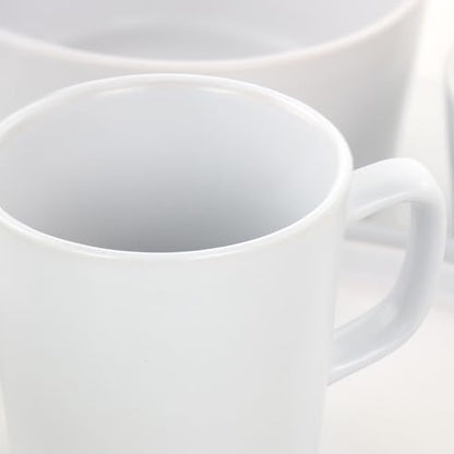 Elama Luxmatte Modern and Contemporary Stoneware Dinnerware Set in Matte, Service for 4 (16, White) - color: White