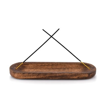 Incense Burner Stick Holder Ash Catcher Wooden Handmade Modern Gift Wood Home Decor Size (11" X 4" X 1")