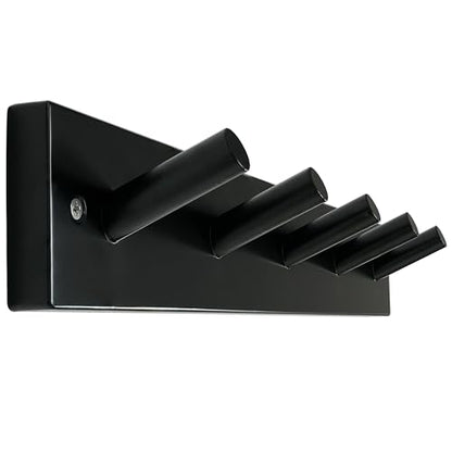 SKOLOO Coat Rack Wall Mount 17 inch, 5 Hooks, Bamboo, Shaker Style, Black | Wooden hooks for wall, painted finish, 100-lb cap, entry/bath/bed, hanging backpack coat towel hat, 16" stud spacing - color: Black, size: 17 inch