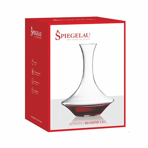 Spiegelau Authentis Crystal Wine Decanter, Modern Carafe for Red and White Wine, Elegant Glass Pitcher for Wedding Gifts, Housewarming, Home Bar Accessories, 35.3 oz (1 Liter), Set of 1 - style: 1 L Decanter