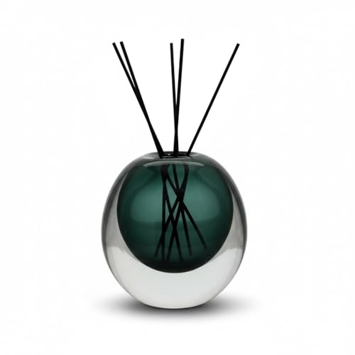 Green Glass Vase, DIY Empty Reed Diffuser Bottle for Essential Oils, 200mL, Aromatherapy, Modern Home Decor - color: Green
