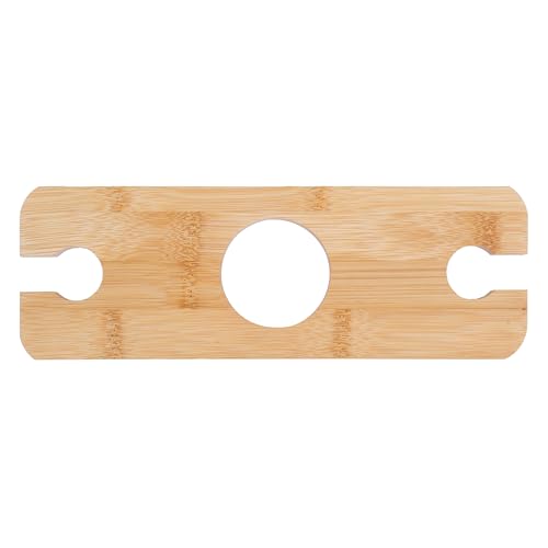 BambooVast- Wine Glass Holder and Bottle Stand, Bamboo Wine Butler with 2 Glass Slots, Countertop Wine Rack Display Caddy for Home Bar, Kitchen, and Dining Room Decor