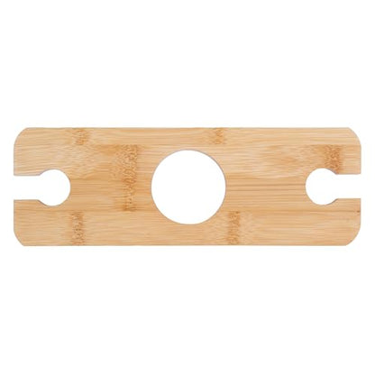 BambooVast- Wine Glass Holder and Bottle Stand, Bamboo Wine Butler with 2 Glass Slots, Countertop Wine Rack Display Caddy for Home Bar, Kitchen, and Dining Room Decor