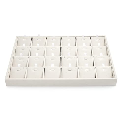Oirlv Stockable 24 Grids Insert Jewelry Tray Pendant Earrings Storage Trays Showcase Display Organizer - size: 24 Insert Liner