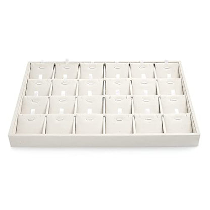 Oirlv Stockable 24 Grids Insert Jewelry Tray Pendant Earrings Storage Trays Showcase Display Organizer - size: 24 Insert Liner