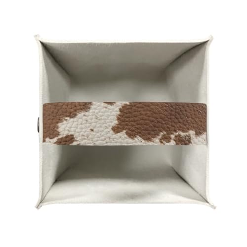 Brown Cow Fabric Tissue Box Cover Square Cube Cardboard Facial Tissue Boxes Holder Slipcover for Night Stand Bathroom Bedroom - color: Brown Cow