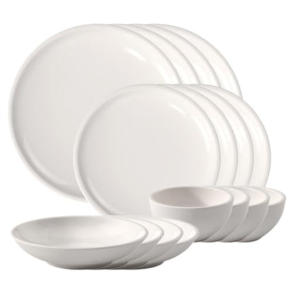 Villeroy & Boch Artesano Original 16 Piece Dinnerware Set, Creamy White | Premium porcelain dinnerware set, made in Germany, dishwasher and microwave safe, a wedding registry set