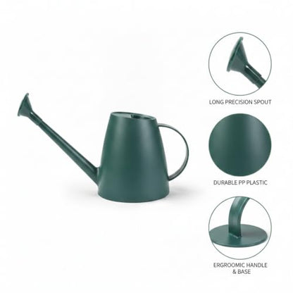 1.8L Long Spout Watering Can for Indoor Plants, Durable PP Plastic Pot Waterer with Precise Flow Control for Home Garden, Balcony & Windowsill - color: Green