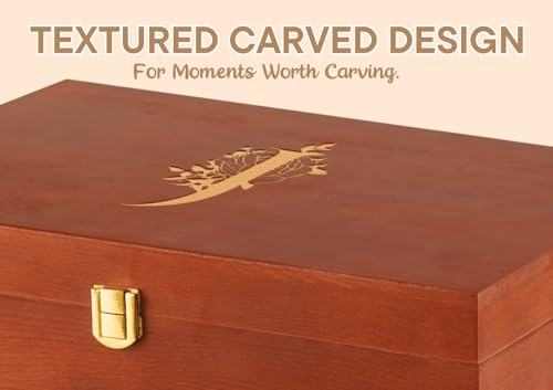 InnoBeta Personalized Keepsake Box, Wooden Storage Boxes, Large Keepsake Boxes with Lid for Memory Treasure, Initial W - color: Initial W