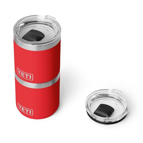 YETI Rambler 10 oz Ceramic Lined Lowball 2.0, Vacuum Insulated with MagSlider Lid, Rescue Red - color: Rescue Red
