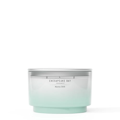 Chesapeake Bay, 14.5oz Marine Drift Scented Candle, Mood Evoking Fragrance, Sea Glass-Inspired Jar, Premium Soy Blend Wax with Essential Oils, Coastal Fragrance for Home Décor or Gifting - color: Marine Drift, size: 14.5oz