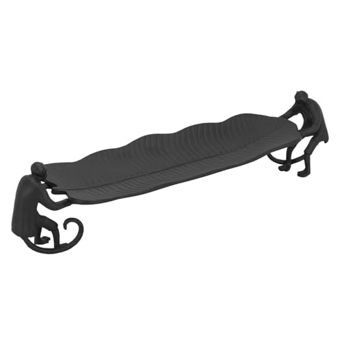 PEARL+CREEK RAFFLES Decorative Tray Recycled Aluminum Large Matte Black - color: Matt Black, size: 20" x 6" x 5.3"