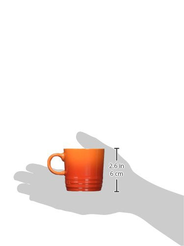 Le Creuset Stoneware Espresso Mug, 3 oz., Flame - color: Flame, size: 3.4 Ounces