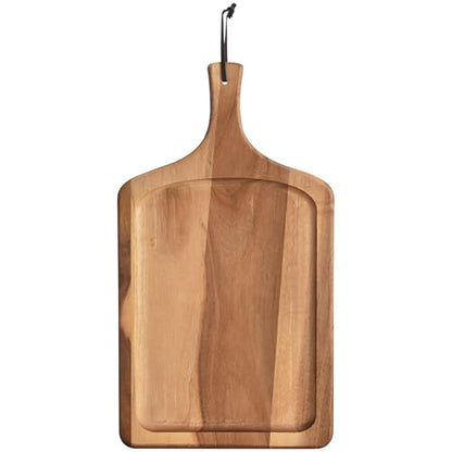 Acacia Wood Cutting Board with Handle, Kitchen Decor, 17.7" X 9.8" | Wooden Chopping Board for Meat, Cheese Board, Vegetables, Bread, Decorative Charcuterie Board - size: 17.7"L x 9.8"W