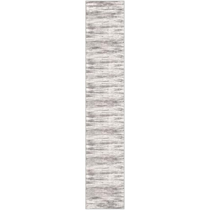 KOZYFLY Modern Abstract Washable Rug Runner 2.6x14 Hallway Rug Runner Non-Slip Soft Kitchen Runner Rugs, Grey/Light Beige/Brown Striped Carpet for Entryway Bathroom - color: Grey/Light Beige/Brown, size: 2'8" x 14' (Runner)