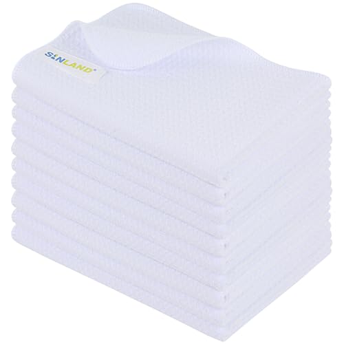 Sublimation Blank Towels Waffle Kitchen Towel White 16x24 10 Pack | Microfiber, Fast Drying, Tea Towel, Polyester Dish Towels for Home, Decorate, DIY - color: Whitex10-280g, size: 16 inchx24 inch