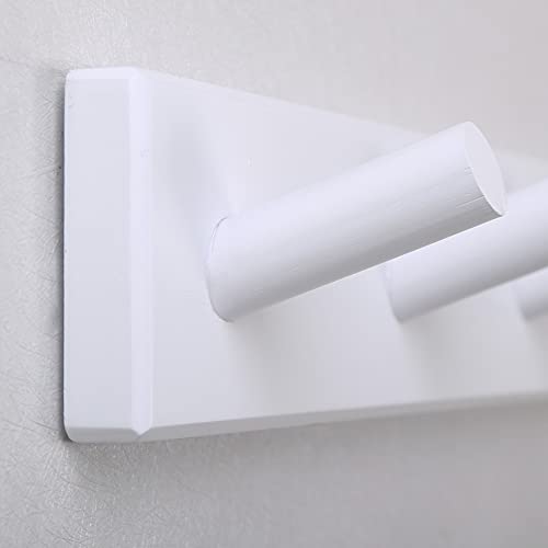 SKOLOO Wall Mounted Coat Rack 38", 10 Hooks, Bamboo, Shaker Style, White | Wood wall hooks, painted finish, 100-lb cap, entry/bath/bed, hanging backpack coat towel hat, long pegs, 16" stud spacing - color: White, size: 38 inch