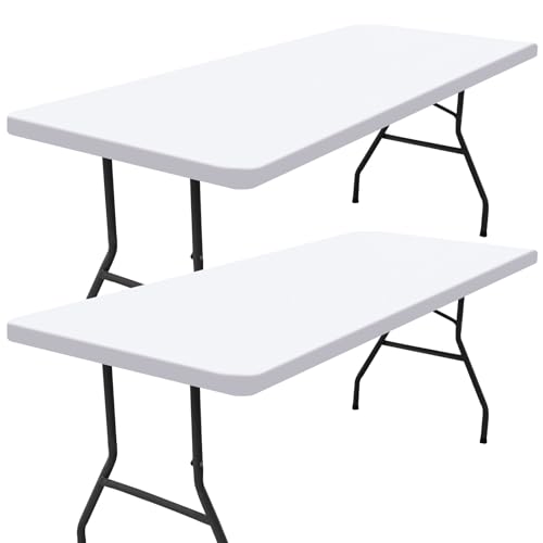 Smiry 2 Pack Rectangle Picnic Table Cloth, Waterproof Elastic Fitted Tablecloths, Washable Polyester Rectangular Patio Table Cover for Camping, Indoor and Outdoor (White, 24"x48") - color: White, size: 4FT - 24"X48"