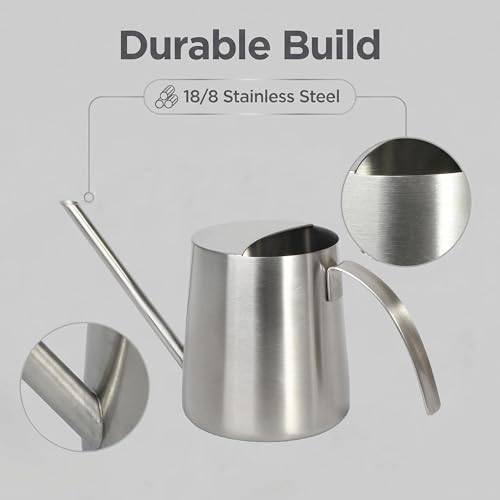 IMEEA Watering Can 18/8 Stainless Steel 20oz Long Spout for Indoor Plants