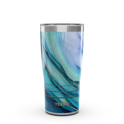 Tervis Traveler® 20oz Tumbler | Inkreel - Teal Wave - color: 20oz Traveler with Slider Lid, style: Inkreel - Teal Wave