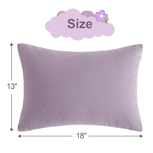 BEDSUM Toddler Pillows 13x18 Microfiber: Travel Inserts, 2 Pack, Lavender | Soft brushed microfiber, 13x18 size, 2 pillow inserts, machine washable, lightweight for daycare, travel, and home use - color: Lavender, size: 13x18 inches