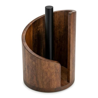 Yamagata Tissue Holder for countertop use, Made of Mango Wood, Sturdy and Stable, Rustic Style Decoration for Kitchen, Bathroom, or Dining Table