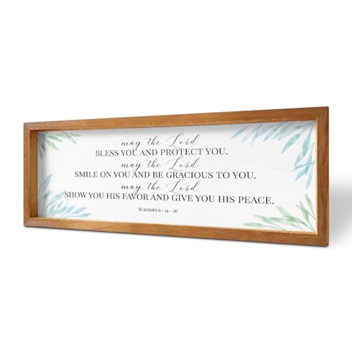 Inspirational Christian Rustic Country Motivational Bible Verse Decorative Wooden Framed Sign Encouraging Scripture Farmhouse Hanging Wall Decor Home Office Living Room Bathroom Hallway Decoration - color: Multi935