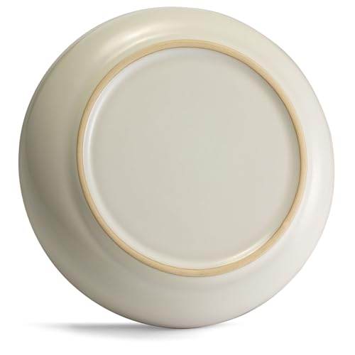 Sango Resona Moss Green Stoneware Bowls (Set of 4) – Durable Stoneware with Reactive Glaze Finish, Microwave & Dishwasher Safe, Perfect for Everyday Dining & Entertainment - color: Green/Cream, size: Pasta Bowl Set