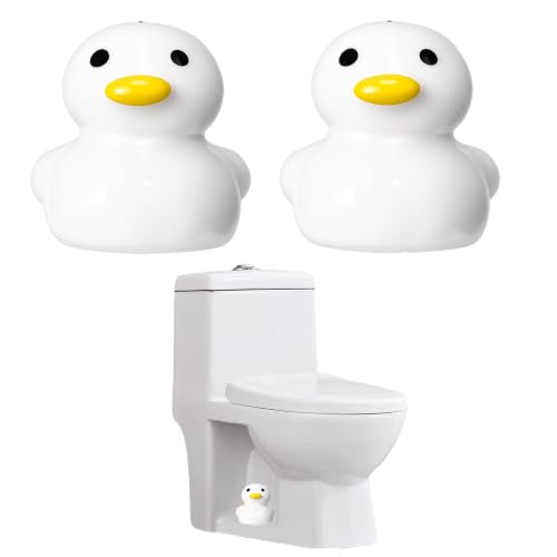 Duck Toilet Bolt Covers, Ceramic Toilet Bolt Caps for Bathroom Decor | Cute duck design hides toilet bolts with easy installation. Adds charming style to kids bathrooms, homes and toilet decor - color: White Duck