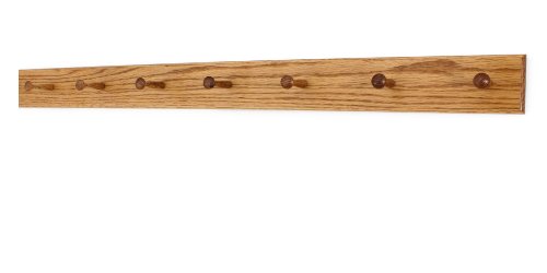 Solid Oak Shaker Peg Rack Made in The USA - Golden Oak Stain Stain 41 x 3.5 Inches with 7 Pegs - color: Golden Oak, size: 41" x 3.5" with 7 pegs