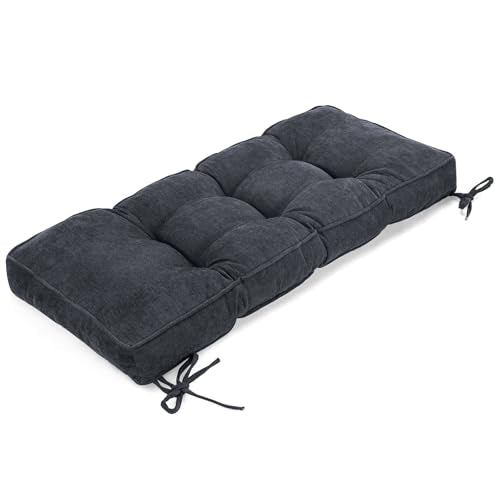 Detiblue Bench Cushion for Indoor Furniture,48x16Inch Tufted Bench Seat Cushion with Non-Slip, Comfortable and Durable for Shoe/Entryway/Storage with Cushion（Gray） - color: Gray, size: 48x16x4