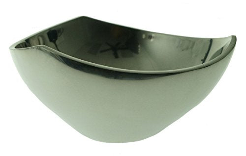 nambe Tri-Corner Salad Bowl | Chilled Serving Dish for Side Dishes, Pasta, Guacamole | Prep-Ahead-Bowl Can Be Heated or Chilled | 9-Inch | Made of Metal Alloy (Silver) - size: 9"