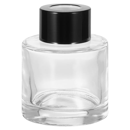 HARFINGTON 50ml/1.7oz Empty Glass Diffuser Bottle 2.6" x 2" Refillable Fragrance Accessories Aromatherapy Jar Container for Replacement Reed Diffuser DIY Home Bathroom Transparent - size: 1.7 Ounces